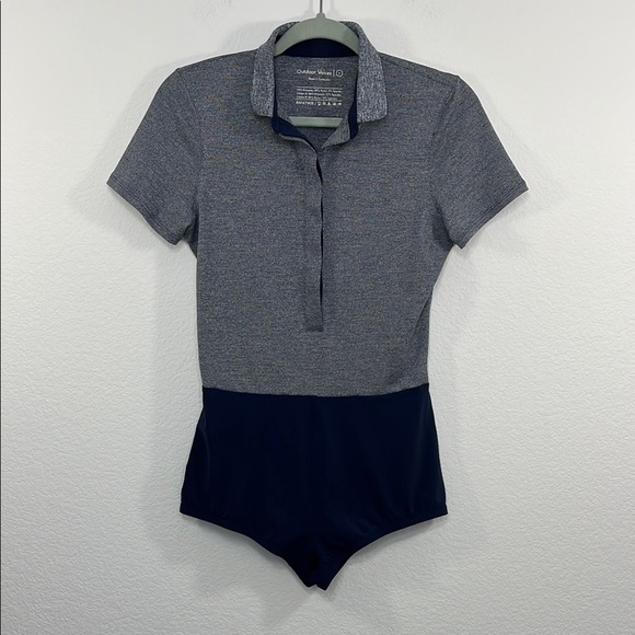 OV Outdoor Voices Polo Bodysuit‎ One piece Navy size Small - Picture 2 of 10